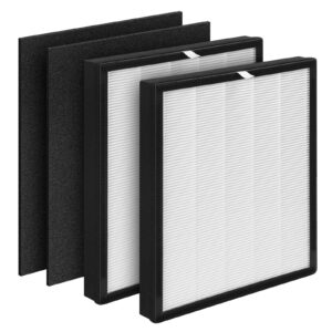 gokbny 2-pack aerio-300 replacement hepa filter compatible with zigma aerio-300 purifier, 2 high-efficiency hepa filters + 2 carbon pre-filters