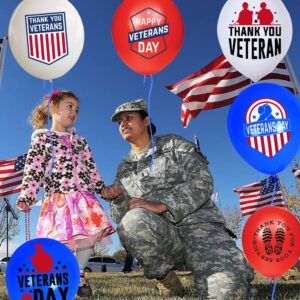 48pcs Veterans Day Decorations Balloons - Happy Veterans Day Balloons Decorations Set for Thank You Veterans Party Supplies Patriotic Themed Party Decorations