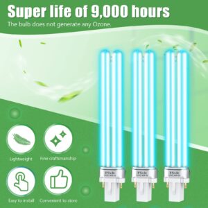 Kittmip UV Light Bulbs 9 Watt UV-C G23 2 Pin Base Bulb Replacement Lamp Air Purifiers Replace UV Bulb Compatible with UVE9 CF400 CF500 UVCP-9 JUP-01 303B 304B D200 R18 R18D R2000 (4 Pieces)