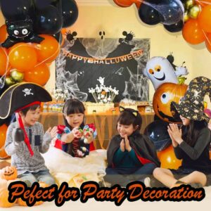 100pcs 12inch Halloween Balloons (Orange and Black Balloons). EUFARS Thicken Latex Matte Balloons for Halloween Decorations