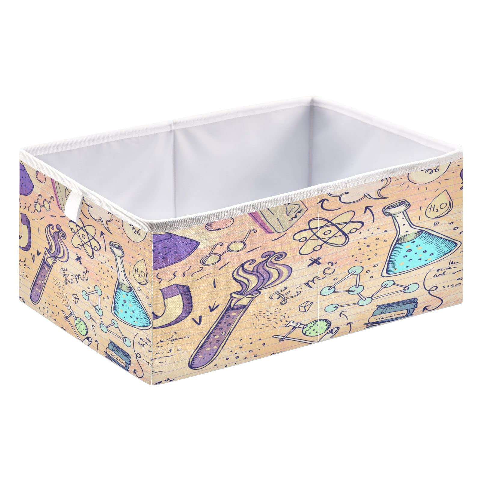 ALAZA Foldable Storage Bins, Science Lab Objects Biology Geology Alchemy Chemistry Storage Boxes Decorative Basket for Bedroom Nursery Closet Toys Books