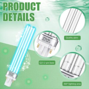 Kittmip UV Light Bulbs 9 Watt UV-C G23 2 Pin Base Bulb Replacement Lamp Air Purifiers Replace UV Bulb Compatible with UVE9 CF400 CF500 UVCP-9 JUP-01 303B 304B D200 R18 R18D R2000 (4 Pieces)