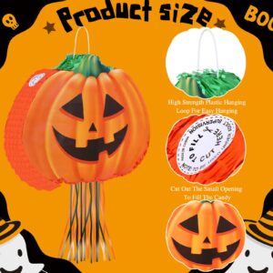 Aoriher Halloween Pumpkin Piñata Pull String Pumpkin Piñata with Stick and Blindfold Halloween Hanging Decoration Piñata Mexican Piñatas Small Pumpkin Piñata for Halloween Fall Party Supplies