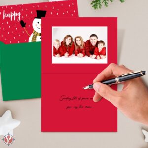 Blank Red A2 (4.25" x 5.5") Cards with Green Envelopes – Great for Customized and Personalized Holiday, Christmas and New Year Greetings, Party Invitations, Thank You Cards and Announcements – 25 SETS