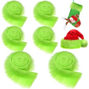 360 inches shaggy plush fake fur fabric green precut faux fur strips craft fluffy fuzzy rolls of fur 2" x 59" 4" x 59" diy faux fur ribbon for gnomes beard hair cosplay costume dwarf decoration