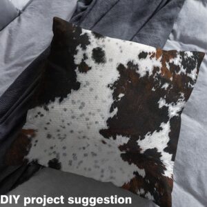 Cowhide Print Girl Woman DIY Fabric by The Yard for Craft Lovers,Abstract Animal Fur Rustic Farmhouse,Decorative DIY Fabric for Upholstery and Home Accents,2 Yard,Black White Brown,Not Really Cow Fur