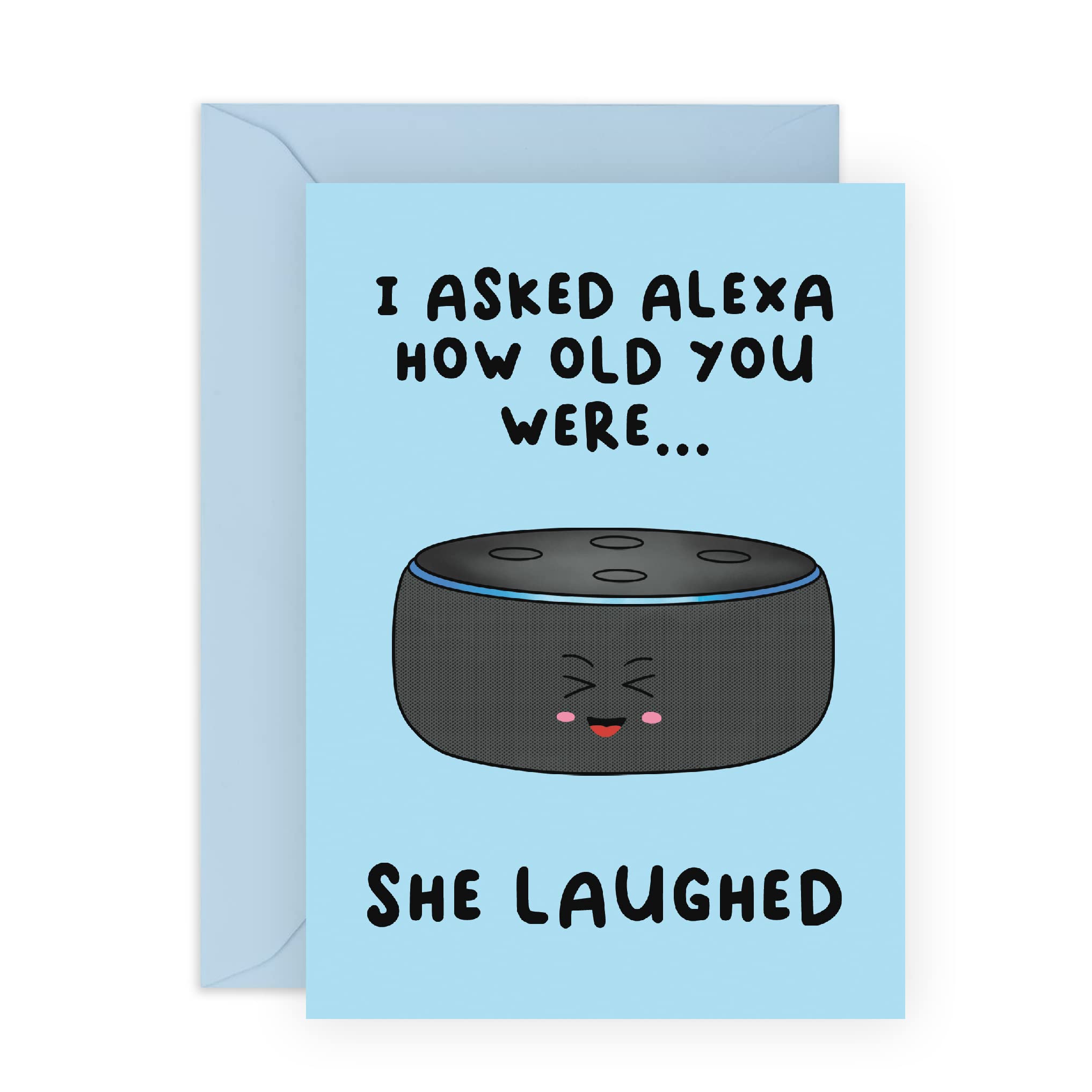 CENTRAL 23 Birthday Cards for Men - Alexa Birthday Card - Funny Greeting Cards for Women - Mom Birthday Card - 30th 40th 50th 60th Gifts for Dad - Comes With Fun Stickers