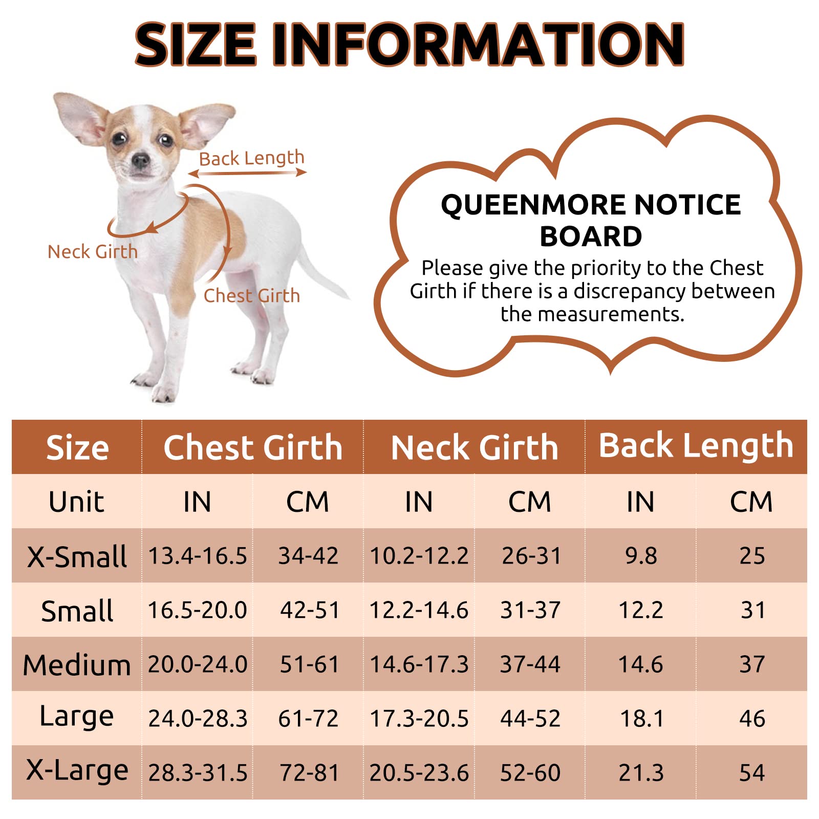 Queenmore Warm Dog Coat, Cold Weather Puffer Dog Coat, Quilting Winter Dog Jacket Ultra Thick Plush Lining with Storage Pockets (Brown, Small)