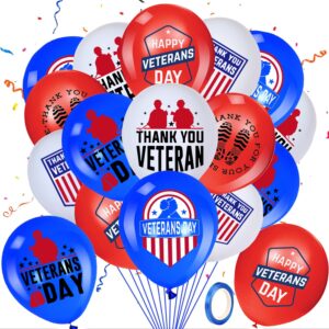 48pcs veterans day decorations balloons - happy veterans day balloons decorations set for thank you veterans party supplies patriotic themed party decorations