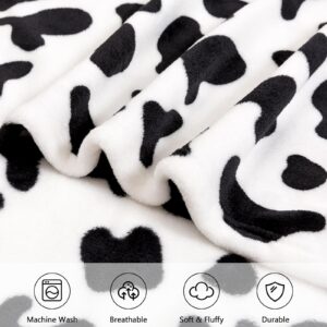 inhand Cow Print Blanket, Fuzzy Baby Girl Cow Print Throw Blankets for Couch, Kids Fleece Throw Blanket, Soft Warm Plush Cow Toddler Blanket for Boys, Flannel Throw Blankets for Children, 40''x60''