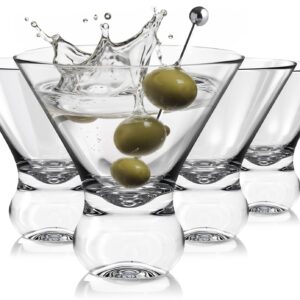 Vivocci Unbreakable Tritan Plastic Stemless Martini Glasses Set of 4 10 oz - Shatterproof & Heavy Base - Reusable - Ideal for Cocktails & Margaritas - Dishwasher Safe - Premium Quality Bar Glassware