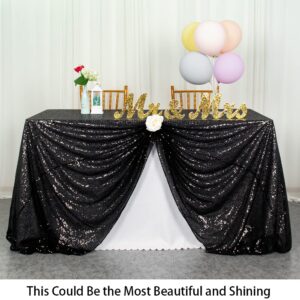 ShinyBeauty Black Sequin Tablecloth 72x72-Inch Square Table Cloths Sequin Table Overlay for Round Table Black Sequin Fabric Tablecloth Cover for Wedding/Party/Bridal Shower/Birthday/Halloween Decor