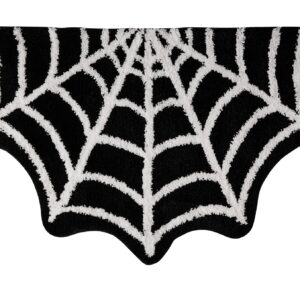 Estmy Gothic Rug Spider Web Indoor Halloween Rug 2x3, Plush Gothic Cute Fun Halloween Bathroom Rugs Non Slip Kitchen Rug Washable, Halloween Throw Area Rugs for Front Door Porch Indoor Doormat