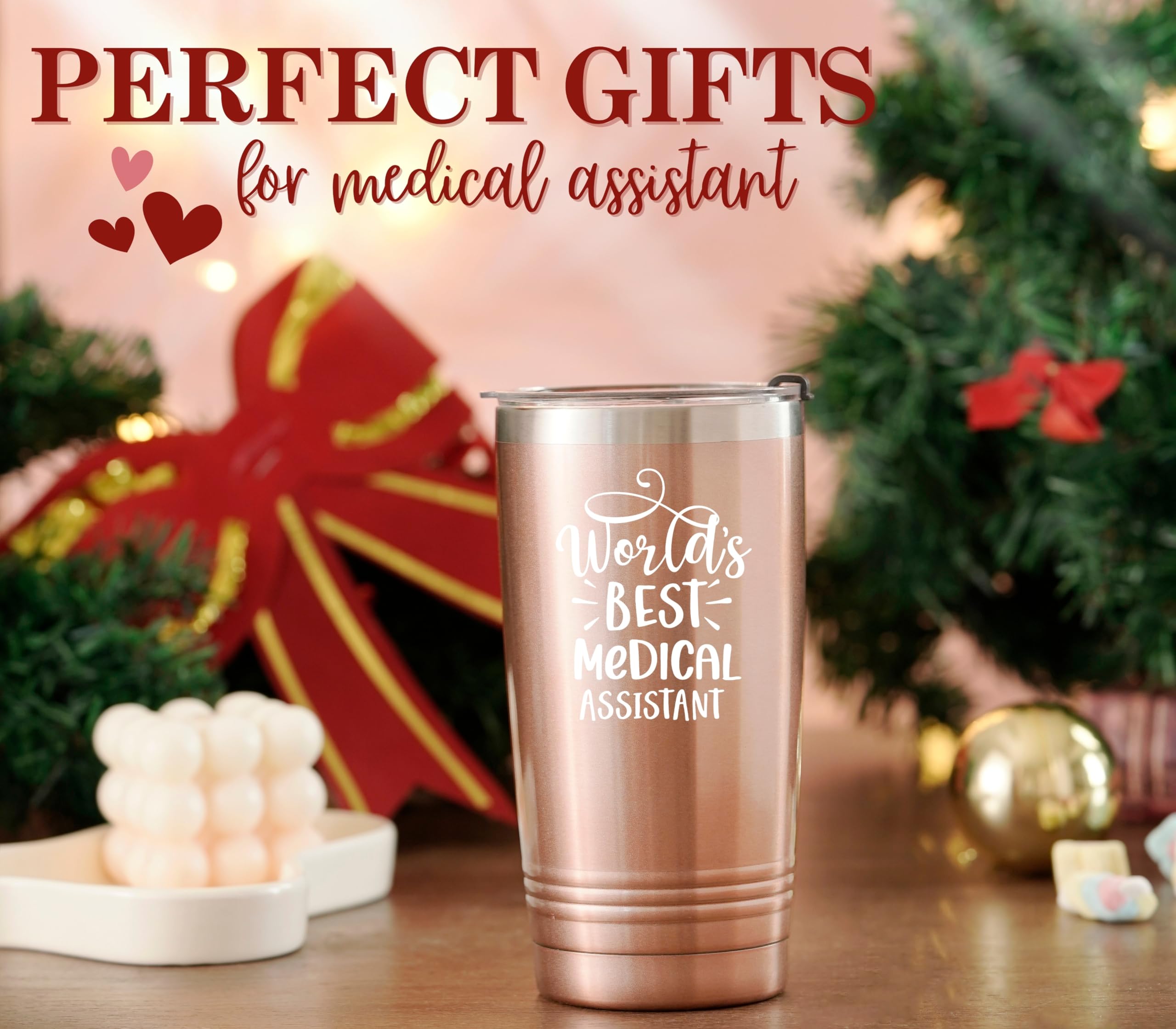 Onebttl Medical Assistant Gifts for Wowen, Gifts for Medical Assistant on Medical Assistant Week, Birthday and Christmas, 20oz Insulated Stainless Steel Tumbler - World's Best Medical Assistant