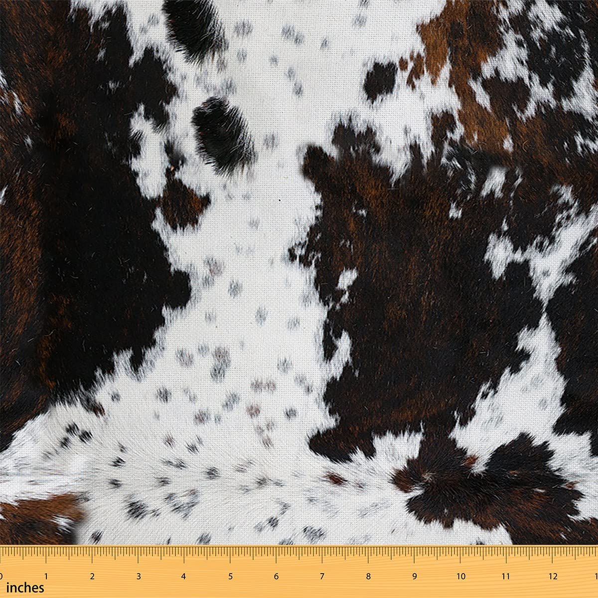 Cowhide Print Girl Woman DIY Fabric by The Yard for Craft Lovers,Abstract Animal Fur Rustic Farmhouse,Decorative DIY Fabric for Upholstery and Home Accents,2 Yard,Black White Brown,Not Really Cow Fur