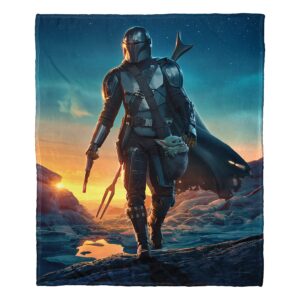 northwest star wars - the mandalorian silk touch throw blanket, 50" x 60", nightfall