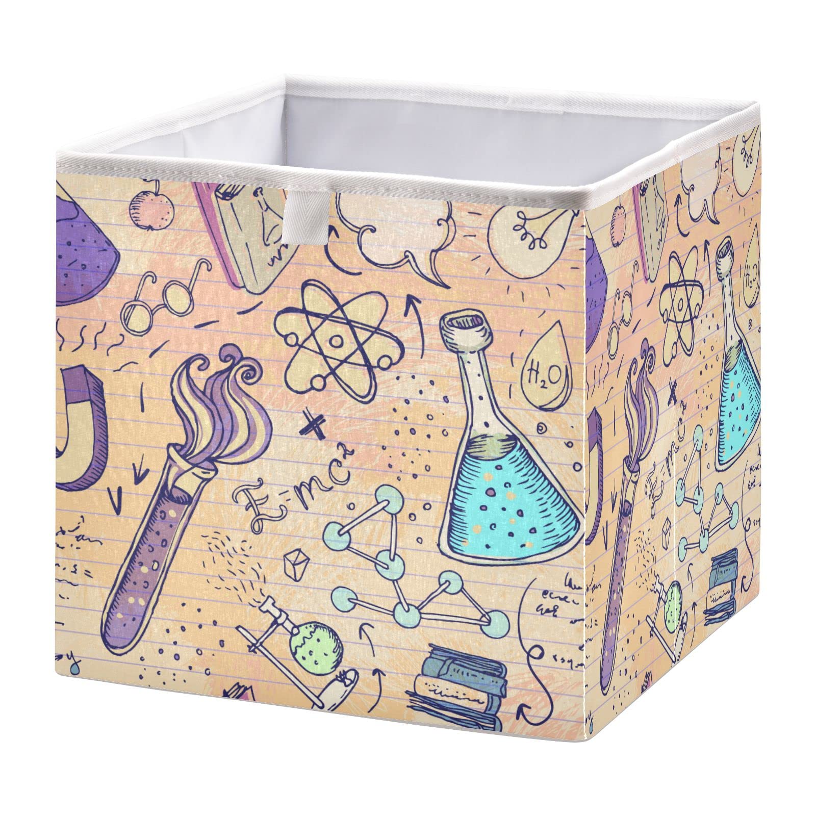 ALAZA Foldable Storage Bins, Science Lab Objects Biology Geology Alchemy Chemistry Storage Boxes Decorative Basket for Bedroom Nursery Closet Toys Books