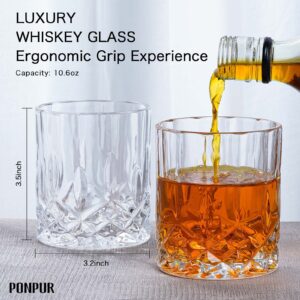 PONPUR Boss Gifts for Men, Decanter Set with Stones & Glasses, Best Boss Day Birthday Gift, Office Farewell Gifts for Boss, Mentor, Manager, Leader, Unique Christmas Presents