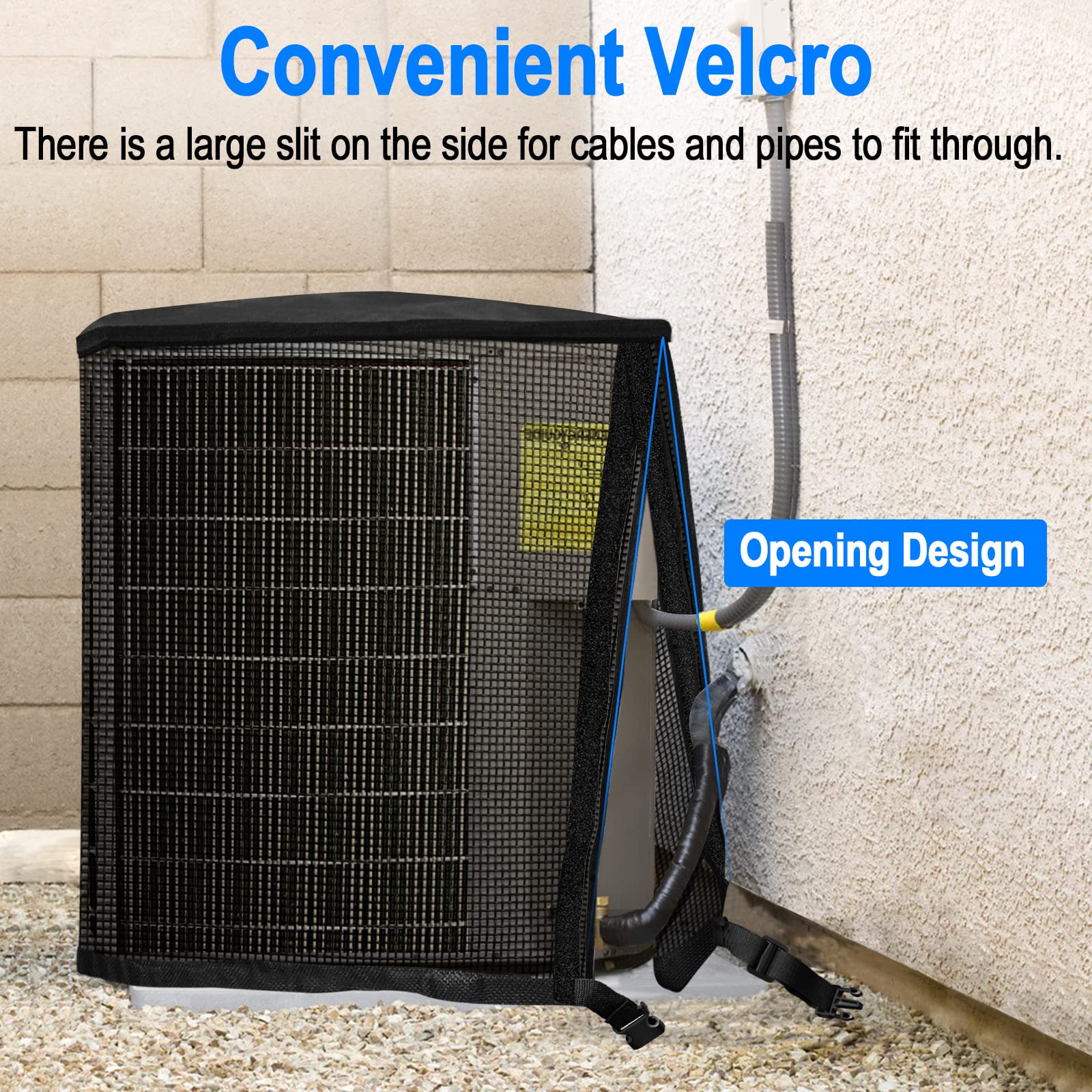 Air Conditioner Cover for Outside Unit, TRELC All Seasons Full Mesh AC Cover with Detachable Waterproof Top, Outdoor Winter Air Conditioner Cover Against Cottonwood, Leaves (31.5" x 31.5" x 35.4")