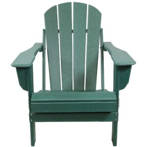 Sunnydaze Folding All-Weather Adirondack Chair - for Patio or Yard - 300-Pound Capacity - 34.5-Inch - Green