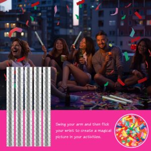 12 Pack Colorful Confetti Wands Handheld Confetti Flick Flutter Sticks Confetti Poppers for Wedding Birthday Graduation Baby Shower Anniversary Christmas New Year's Party Celebrations Supplies