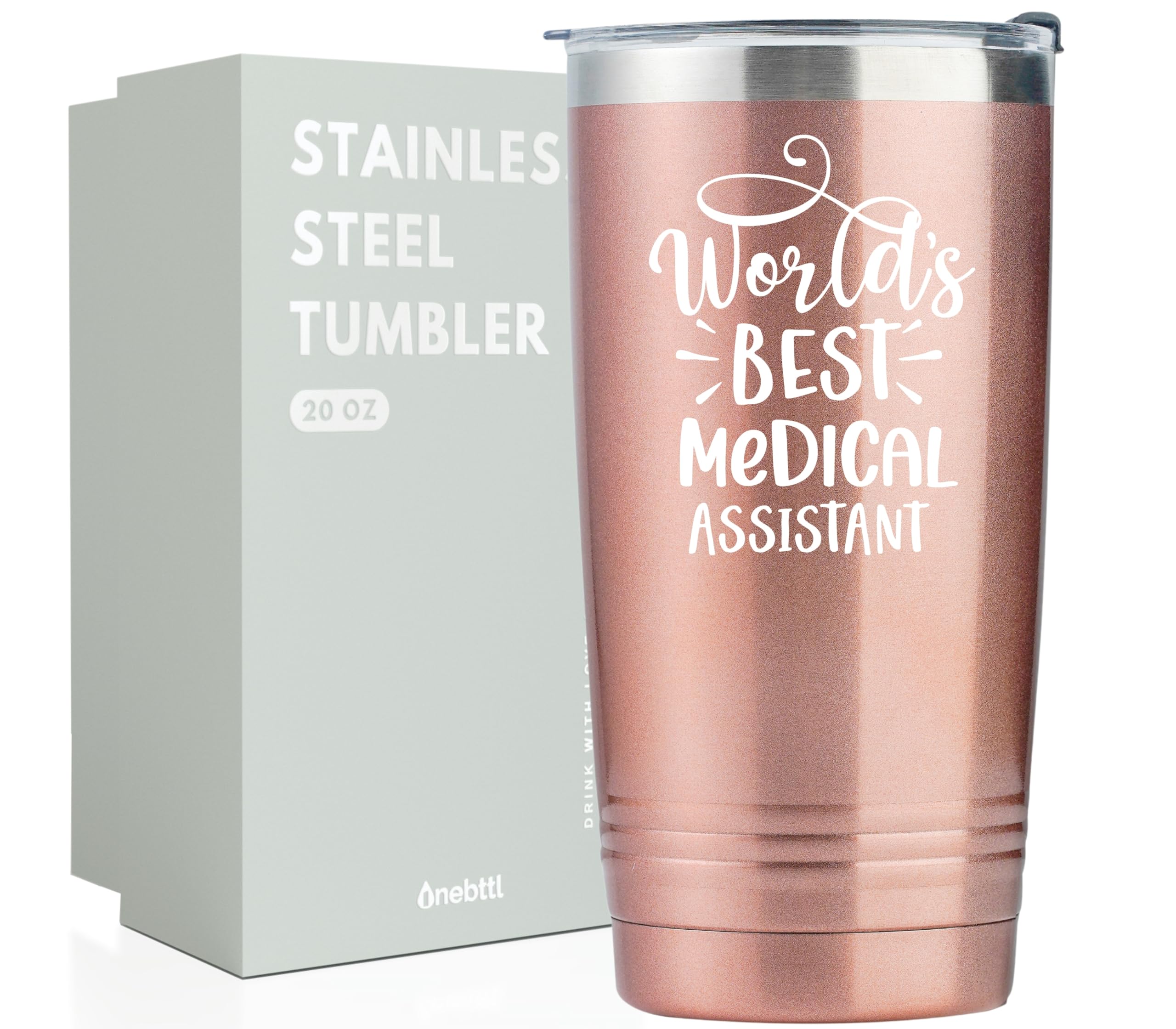 Onebttl Medical Assistant Gifts for Wowen, Gifts for Medical Assistant on Medical Assistant Week, Birthday and Christmas, 20oz Insulated Stainless Steel Tumbler - World's Best Medical Assistant