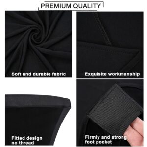 Merkaunis 6 Pack Cocktail Table Covers,Stretch Cocktail Table Tablecloth 32"x43" Fitted Hightop Table,Square Cocktail Tablecloth for Bar Wedding Cocktail Party Banquet Table (Black)