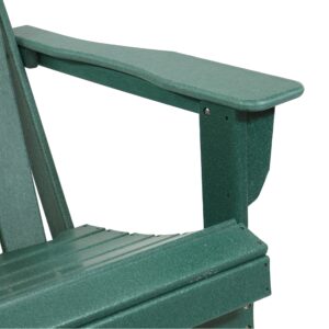 Sunnydaze Folding All-Weather Adirondack Chair - for Patio or Yard - 300-Pound Capacity - 34.5-Inch - Green