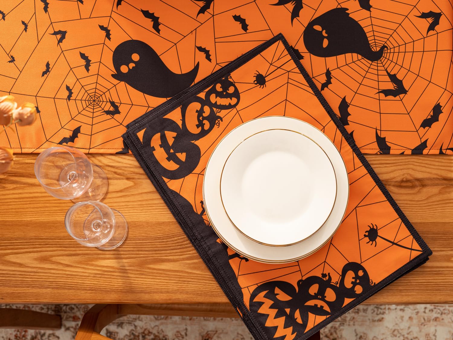 YiHomer Halloween Silhouettes Tabletop for Halloween Decorations, Dinner Parties and Scary Movie Nights, Horror Night, Tablecloth, 60 x 84 Rectangle