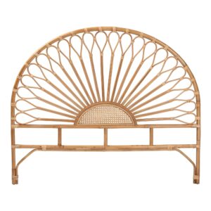 Baxton Studio Perenna Natural Rattan Standalone Headboard, Queen