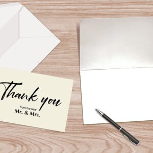 Better Office Products 120 Pack Wedding Thank You Cards with Envelopes, Thank You Cards From The New Mr and Mrs, 4 x 6 Inch, Blank Cards, Wedding Thank You Notes, 120 Count Boxed Set