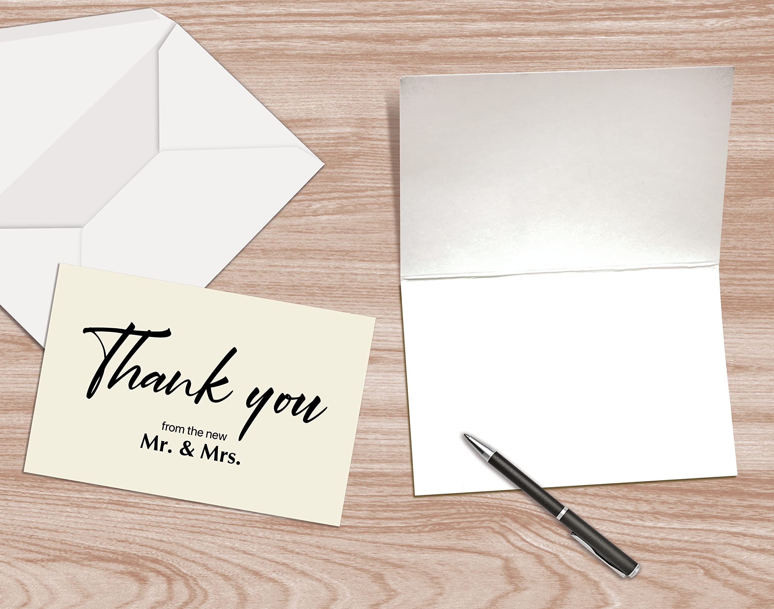 Better Office Products 120 Pack Wedding Thank You Cards with Envelopes, Thank You Cards From The New Mr and Mrs, 4 x 6 Inch, Blank Cards, Wedding Thank You Notes, 120 Count Boxed Set