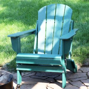 Sunnydaze Folding All-Weather Adirondack Chair - for Patio or Yard - 300-Pound Capacity - 34.5-Inch - Green