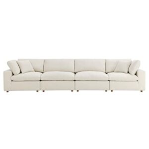 Modway Commix Down-Filled Overstuffed Upholstered 4-Piece Sectional Sofa Set