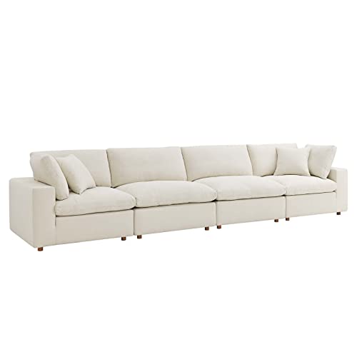 Modway Commix Down-Filled Overstuffed Upholstered 4-Piece Sectional Sofa Set