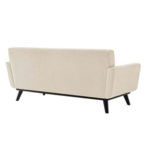 Modway Engage Herringbone Fabric Loveseat, Beige