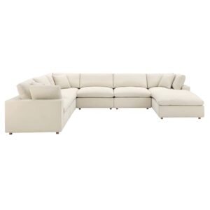 modway commix down-filled overstuffed upholstered 7-piece sectional sofa