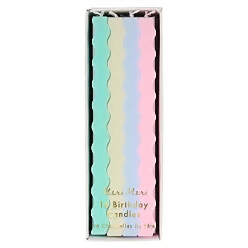 Meri Meri Pastel Wavy Candles (Pack of 16)