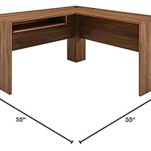 Modway EEI-5703-WAL Venture L-Shaped Wood Office Desk, Walnut