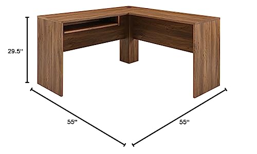 Modway EEI-5703-WAL Venture L-Shaped Wood Office Desk, Walnut