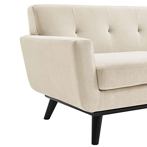 Modway Engage Herringbone Fabric Loveseat, Beige