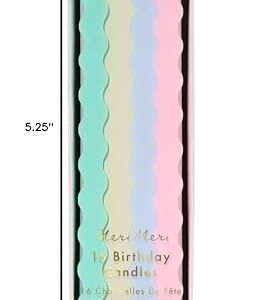 Meri Meri Pastel Wavy Candles (Pack of 16)