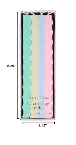 Meri Meri Pastel Wavy Candles (Pack of 16)