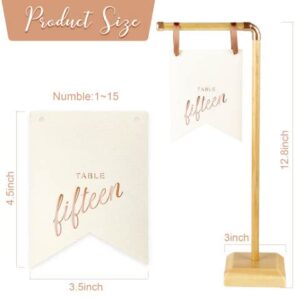 Hannella Table Number Holders , Wedding Table Numbers , Table Numbers for Wedding Reception , Reserved Table Signs , Table Number Stands , Gold Table Number 1-15 , Numbers , Wooden Numbers