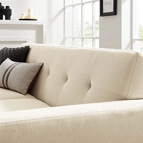 Modway Engage Herringbone Fabric Loveseat, Beige