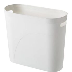 YAZEES Bathroom Small Trash Can, 3 Gallon Slim Plastic, White