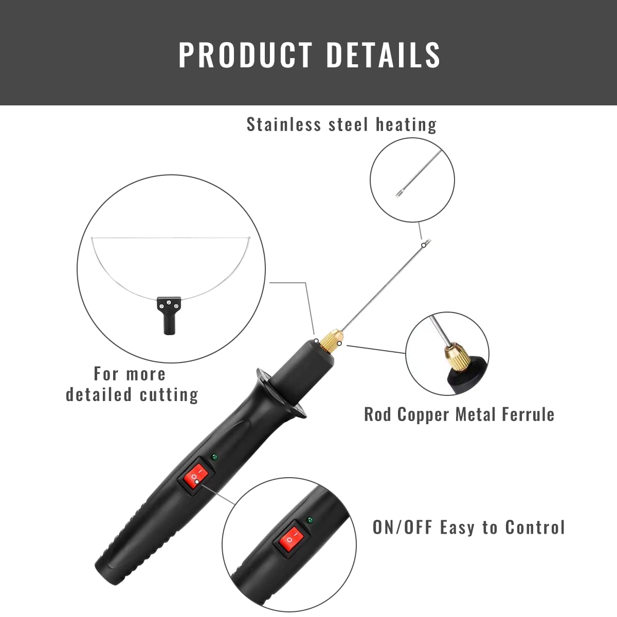 3 in 1 Foam Cutter, Electric Cutter Pen Tool Set, Input Voltage 100-240V Foam Cutting Pen for Foam Cutting, Drilling, Detailing (3in1)