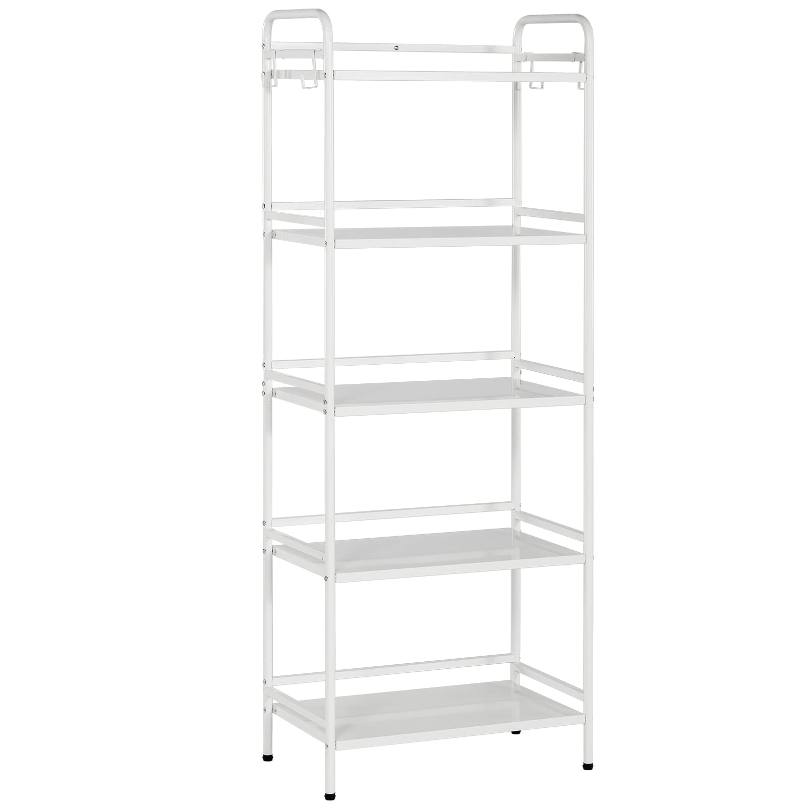 HDANI 5-Tier Standing Storage Shelf, Utility Shelves for Storage, Multifunctional Metal Storage Rack for Kitchen, Garage, Office, Bedroom (White, 23.6''Wx13.8''Dx63''H)