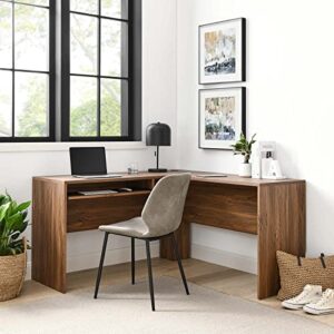 Modway EEI-5703-WAL Venture L-Shaped Wood Office Desk, Walnut