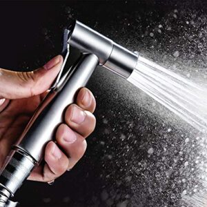 Handheld Bidet Sprayer Head Stainless Steel Bathroom Bidet Spray Toilet Faucet Sprayer for Shower Bathroom Douche Shattaf Hygiene Toilet Cloth Diaper Cleaning (Black)